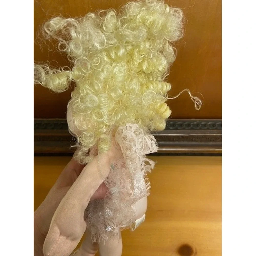 Vintage 1989 Commonwealth Ballerina Plush Doll Blonde Curly Hair Pink Tutu 15